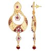 Red and Gold Chandbali Earrings - Image 3