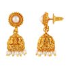 Traditional White and Gold Jhumka with Dangles - Image 3