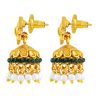 Green Border Jhumka with Faux Pearls - Image 2