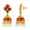 Spade Top Jhumka with Dangling Faux Pearls - Image 3