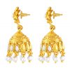 White Flower Top Jhumka Earrings - Image 2