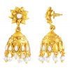 White Flower Top Jhumka Earrings - Image 3