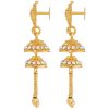 Layered Gold Jhumka with Dangles - Image 2