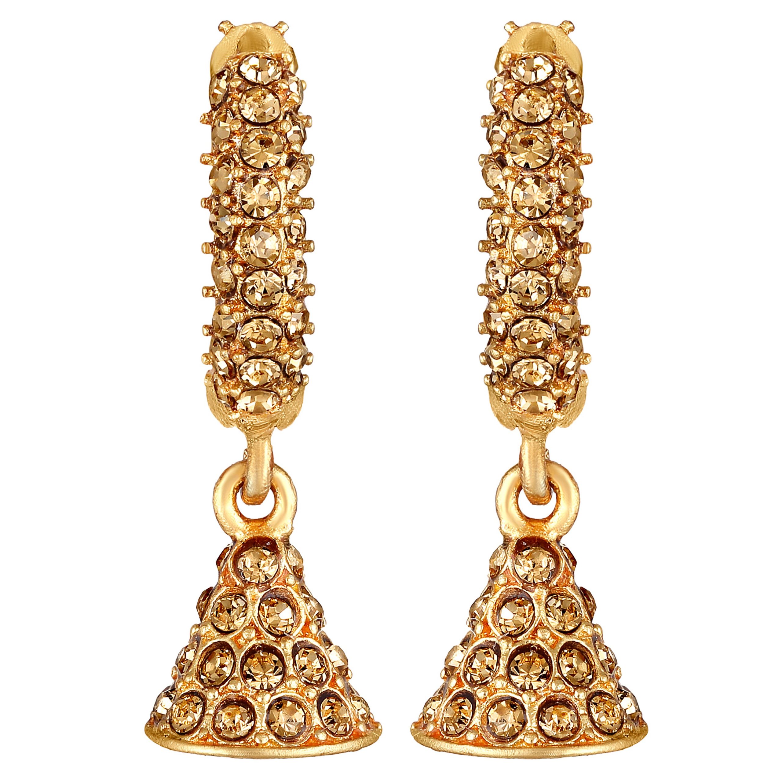 Stylish Party Wear Gold toned Hoop Earrings - Shafalie’s Fashions