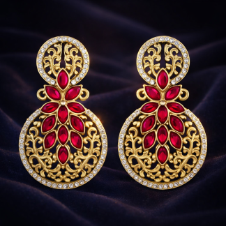 Filigree Gold Tone Drop Earring