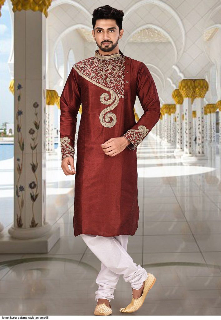 Latest Kurta Pajama Style Ac Emb05 Shafalie s Fashions