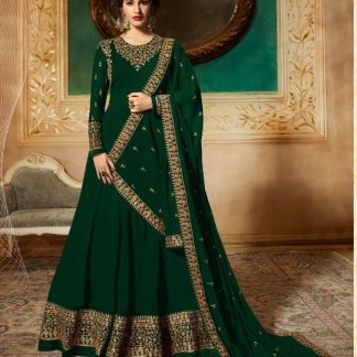 Green Designer Georgette Gown