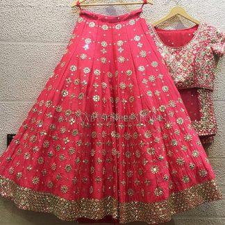 Red Lehenga Choli with Mirror Work