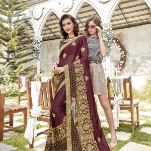 brown-wedding-designer-saree