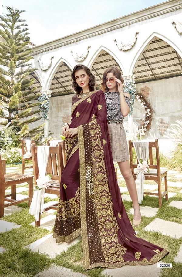 brown-wedding-designer-saree