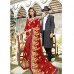 burgundy-designer-wedding-saree