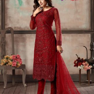Red Net Salwar Suit