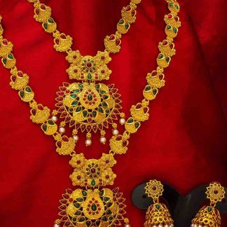 Gold Plated Necklace with Rhinestones