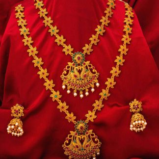 Gold Plated Necklace with Rhinestones