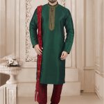 green-banarasi-silk-kurta