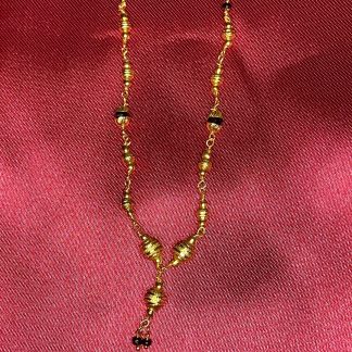 Gold and Black Station Necklace