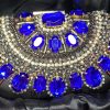 Black Clutch with Blue Rhinestones - Image 4