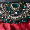 Green Crystal Rhinestone Clutch
