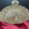 Gold Clutch with Gold Crystal Peacock