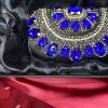Black Clutch with Blue Rhinestones - Image 3