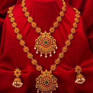 Gold Plated Necklace with Rhinestones