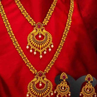 Gold Plated Necklace with Rhinestones