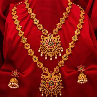 Gold Plated Necklace with Rhinestones