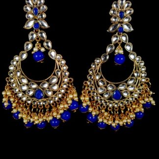 Blue Enamel with CZ Stones and Dangle