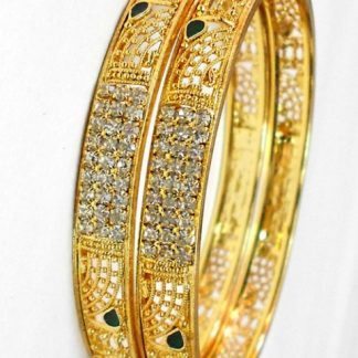 Green Rhinestone Bangle with CZ