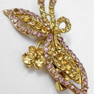 Yellow and Lavender CZ Brooch