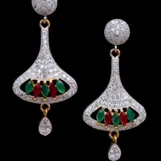 Red, White, and Green CZ Earrings