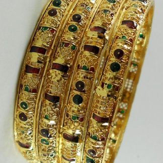 Green and Red CZ Bangle Set