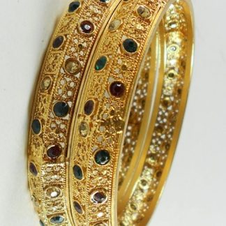 Green and Red CZ Bangle Set
