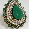 Green Pear Shaped CZ Ring - Image 2