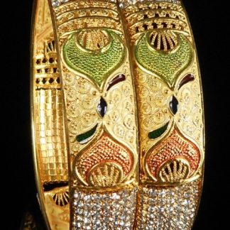 Fancy Gold Plated CZ Bangle Set