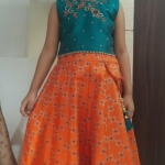 blue-orange-lehenga
