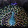 Blue Green Rhinestone Peacock Clutch