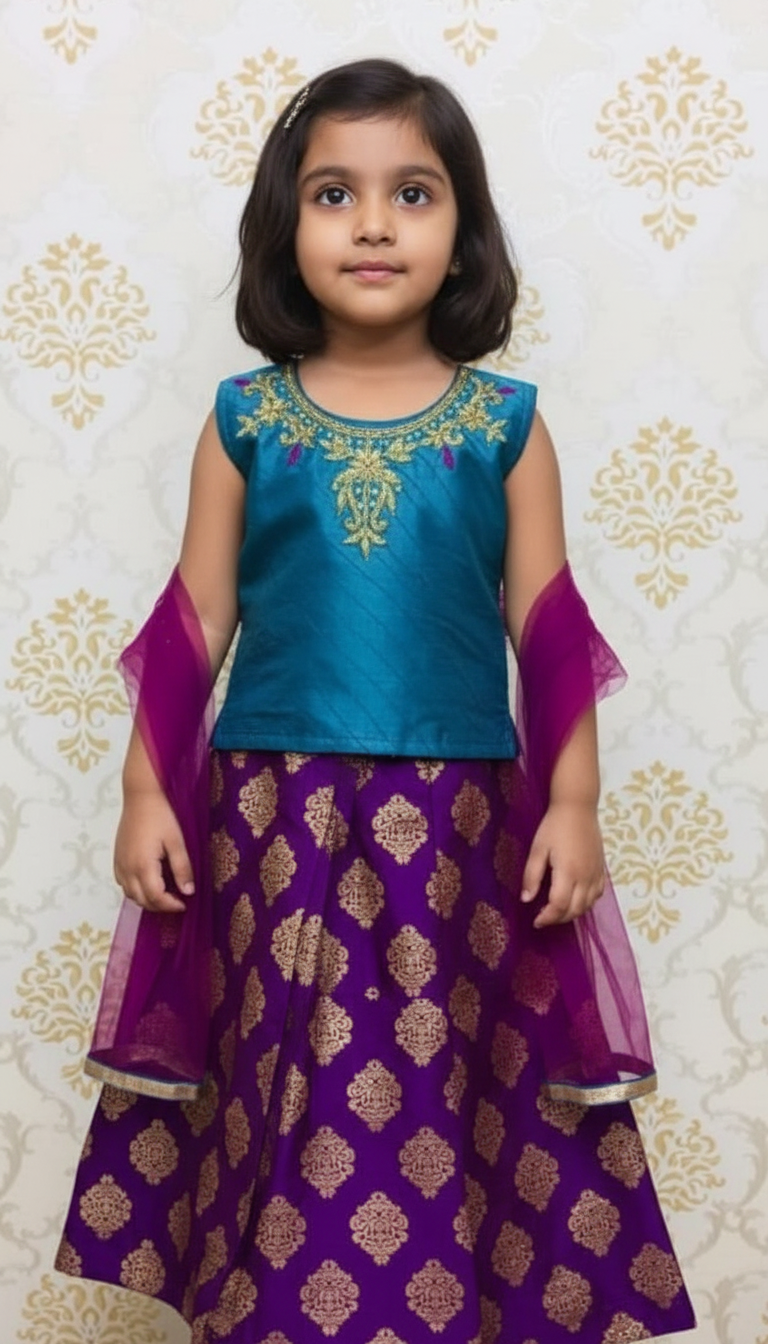 purple-blue-lehenga