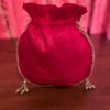 Red Floral Embroidered Potli Bag - Image 2