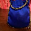 Blue Floral Embroidered Potli Bag - Image 2