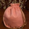 Peach Floral Embroidered Potli Bag - Image 2