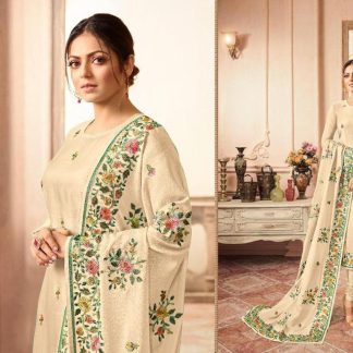 Beige Floral Salwar Kameez