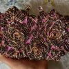 Black Crystal with Rose Pink Background with Floral Clutch - Image 3