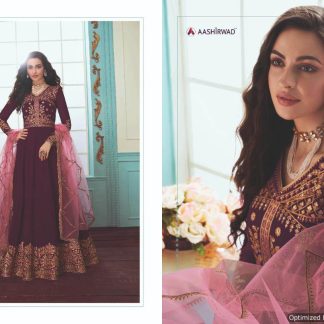Plum and Pink Anarkali Dress