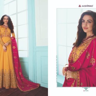 Yellow and Pink Anarkali Dress