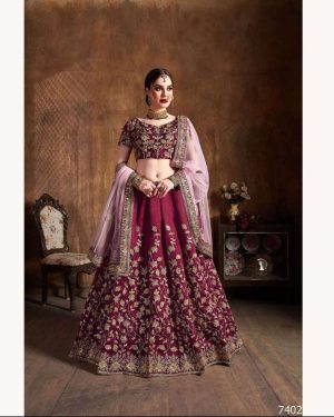 wine-lehenga