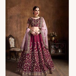 wine-lehenga