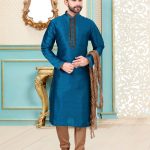 solid-blue-kurta