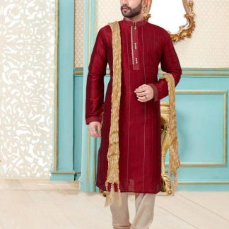 red-striped-kurta