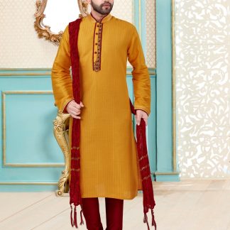 yellow-kurta-with-red